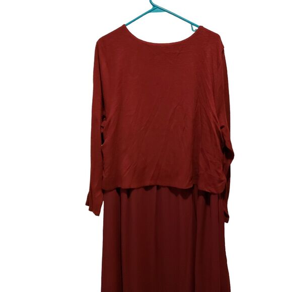 SOFT SURROUNDINGS NWT $130 Cassie Maxi Layered Dress in Cabernet Size 2XL - Picture 7 of 9